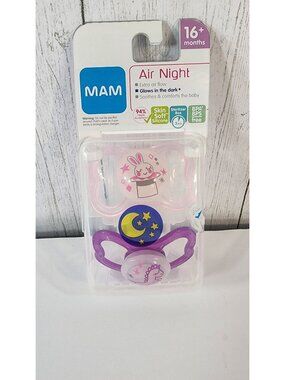 MAM AIR PURPLE PINK GLOW IN THE DARK STERLIZER BOX CASE XTRA AIR FLOW 16+ MONTHS